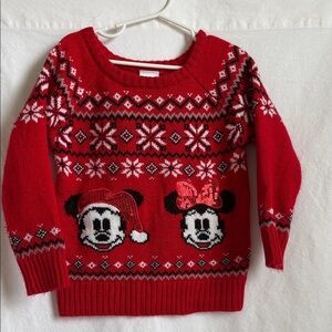 Disney Red Knit Sweater with Pattern